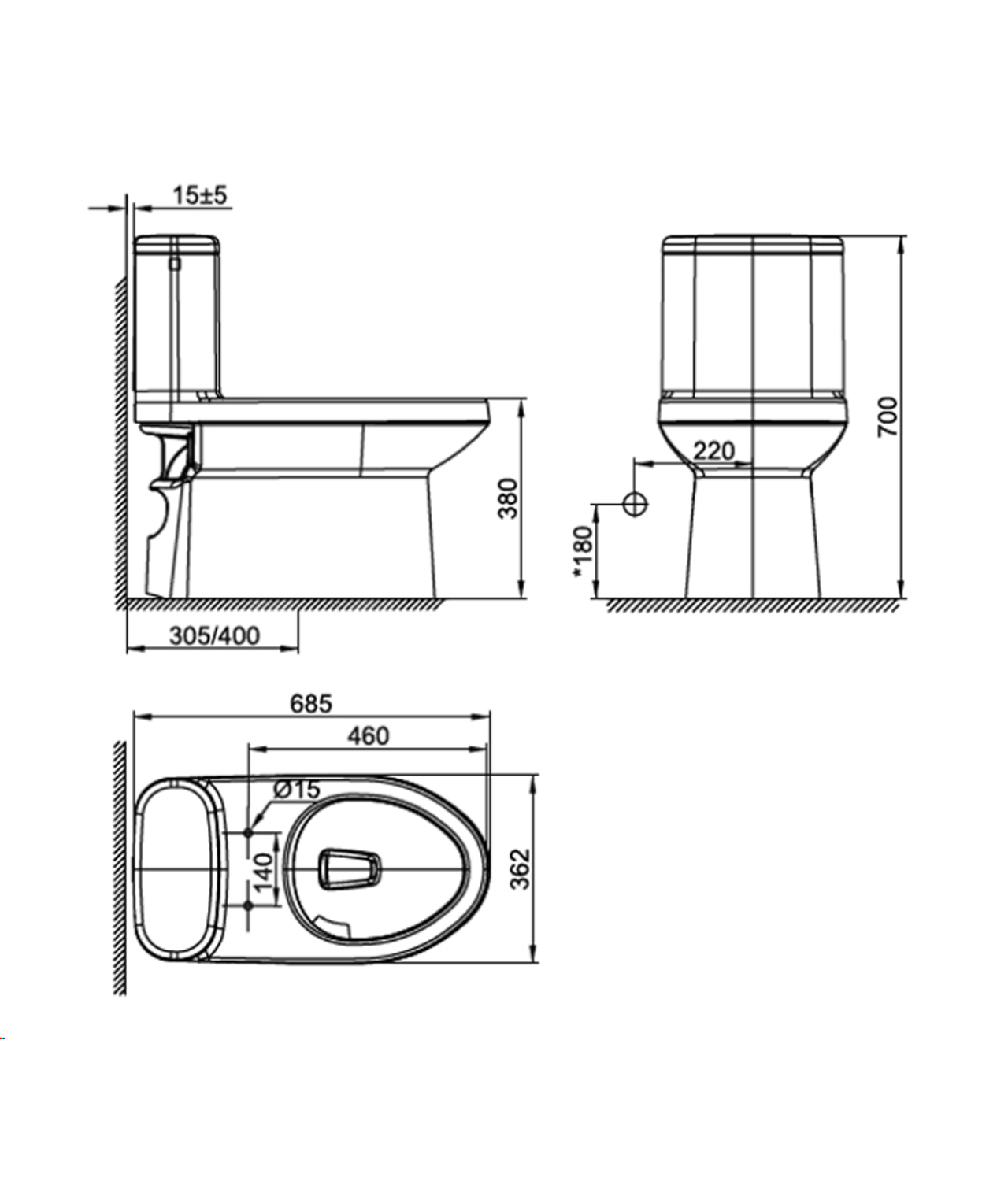 美標連體坐廁CCAS1818-0200400C0的耐用性展示