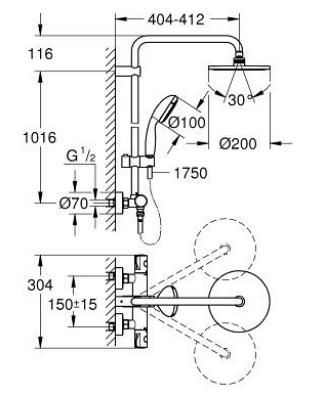 Grohe BAU SYSTEM 200 淋浴柱26722000使用示範