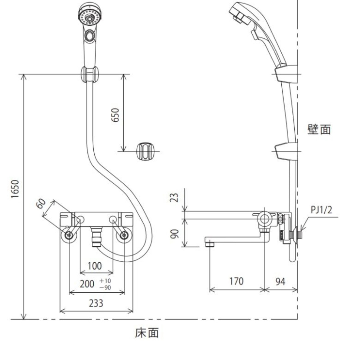 KVK 浴缸/淋浴龍頭KF3070R1 設計細節
